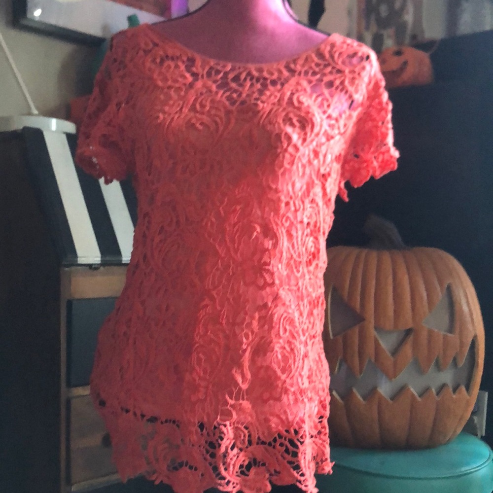 Persimmon lace top